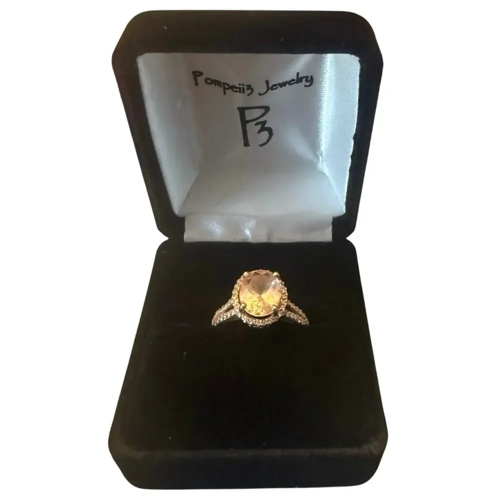 Morganite 3ct Diamond Rose Gold Cocktail Ring